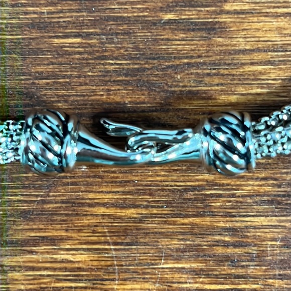 Five Strand Silver Tone Chain Choker w/Pearls - Picture 10 of 10